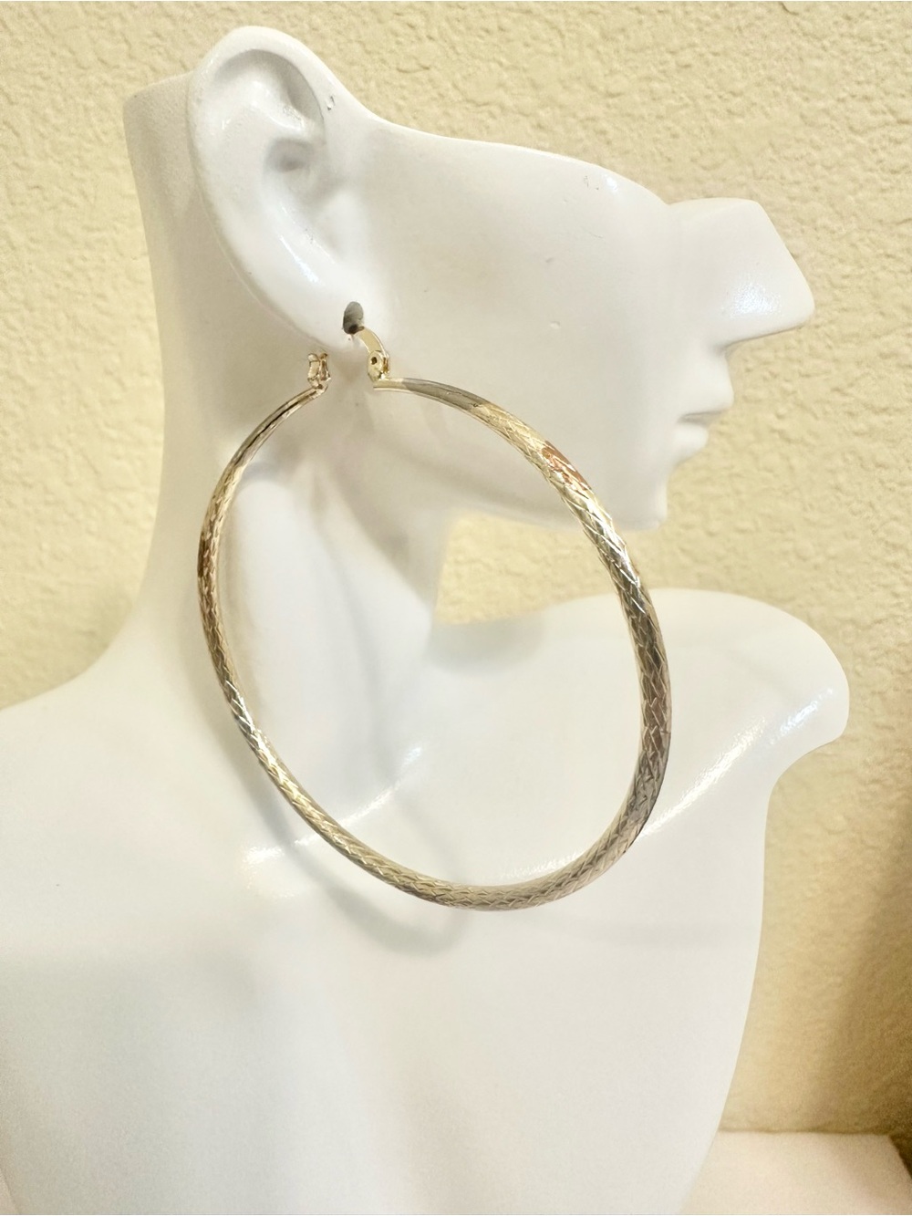 14k Gold-Filled Tri-Colored Large Hoop Earrings